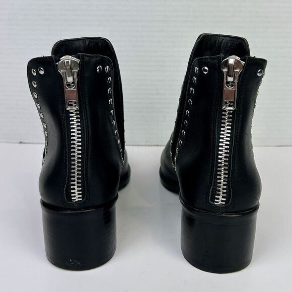Steve Madden Conspire Studded Ankle Booties Black Leather Boots Moto Rock 8 EUC - Picture 8 of 10